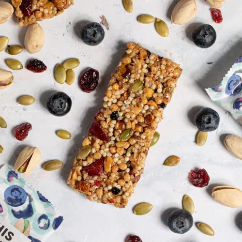 This Saves Lives Snack Bars, Wild Blueberry Pistachio, 12 Count, Healthy Granola Bars, Gluten Free, Non Gmo, Kosher, Individually Wrapped 1.4Oz Bars #TOP2