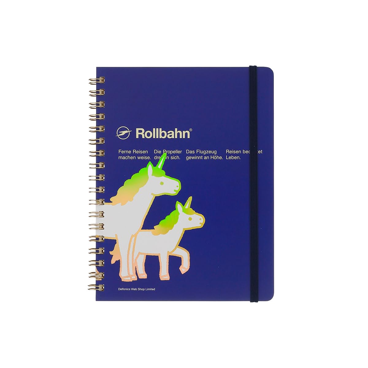 Rollbahn Pocket Memo Unicorn Large Dark Blue 5.6x7.2in Made in Japan