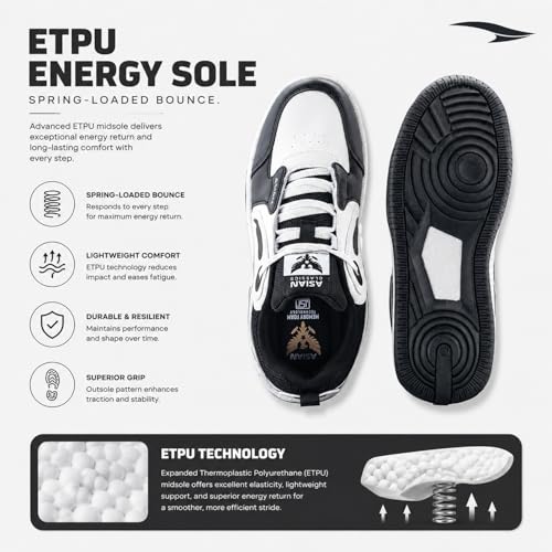 Image of ASIAN Hypercushion Mojo-08 Men's Premium Sneaker with E-TPU Midsole | Memory Foam Technology with TPR Low-Top Style | Ideal for Travel & Daily Style