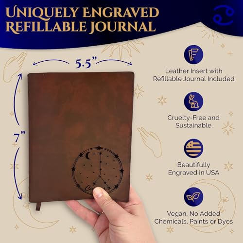 Diario de Cáncer para regalo de cumpleaños con cubierta grabada láser 2