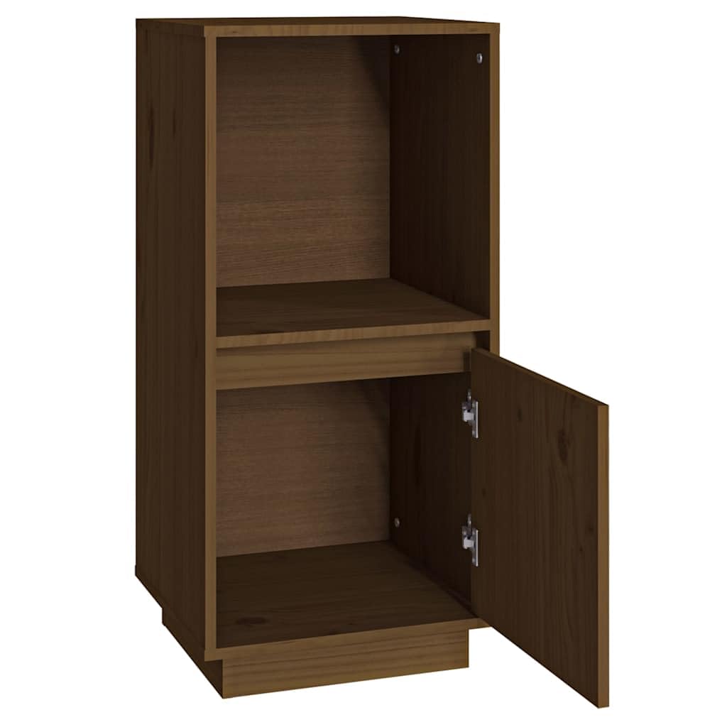 Credenza marrone miele, 38 x 35 x 80 cm, in legno massello di pino