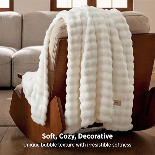 Bedsure Cloud Bubble Blanket Soft Cozy Throw Off White 50 60 - image 3