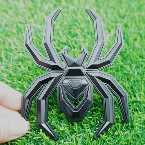 Image of 1pc Spider Black Widow Edition Emblems 3D Side Rear Door Badges Sticker Nameplate (Matte Black)