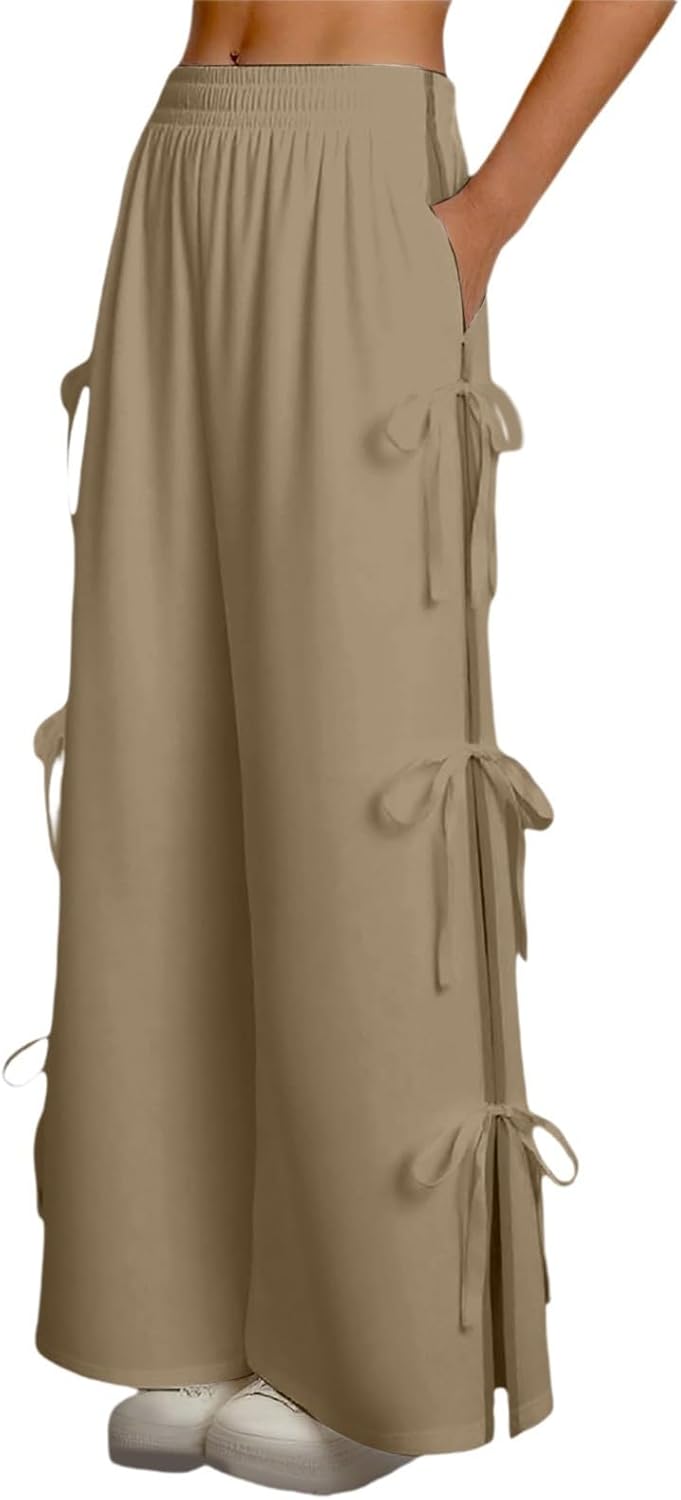 Casual Wide Leg Sweatpants for Women Baggy Tall Butterfly Open Leg Yoga Pants Active Cozy Relaxed Fit High Rise Comfy
