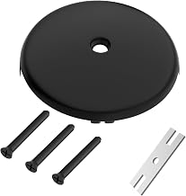 Universal Bathtub Drain Overflow Faceplate Kit - One Hole Tub Overflow Cover with Matching Screw, Matte Black