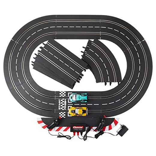 Carrera Evolution 20025240 Super Cars Analog Electric 1:32 Scale Slot Car Racing Track Set - Includes Two 1:32 Scale Cars & Two Dual-Speed Controllers Ages 8+