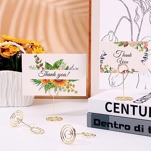 Provone 20 Pcs Table Number Holders - 3.43 Inch Table Number Stands Gold, Short Place Card Holder for Photo Menu Memo for Wedding Party Graduation Reception Restaurant Home Centerpiece Decorations by Provone - Image 4