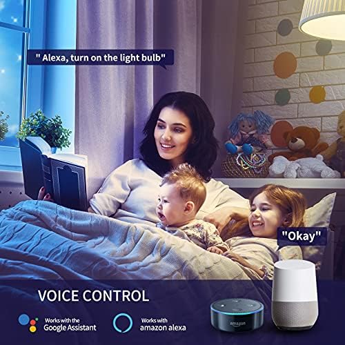 FECONN E27 Smart Bulb, Edison Screw WiFi Alexa Light Bulbs, Compatible with Alexa, Google Home, 10W=60W, Dimmable White and Colours, No Hub Required 4 Pack
