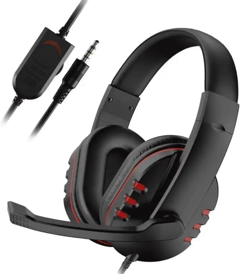 Headset Gamer com Fio Microfone Entrada P3 Fone de Ouvido Anti Ruído - Headphone Compatível com Principais Video Games e PC Controlador de volume