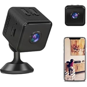 Compact security camera with smartphone monitoring feature.