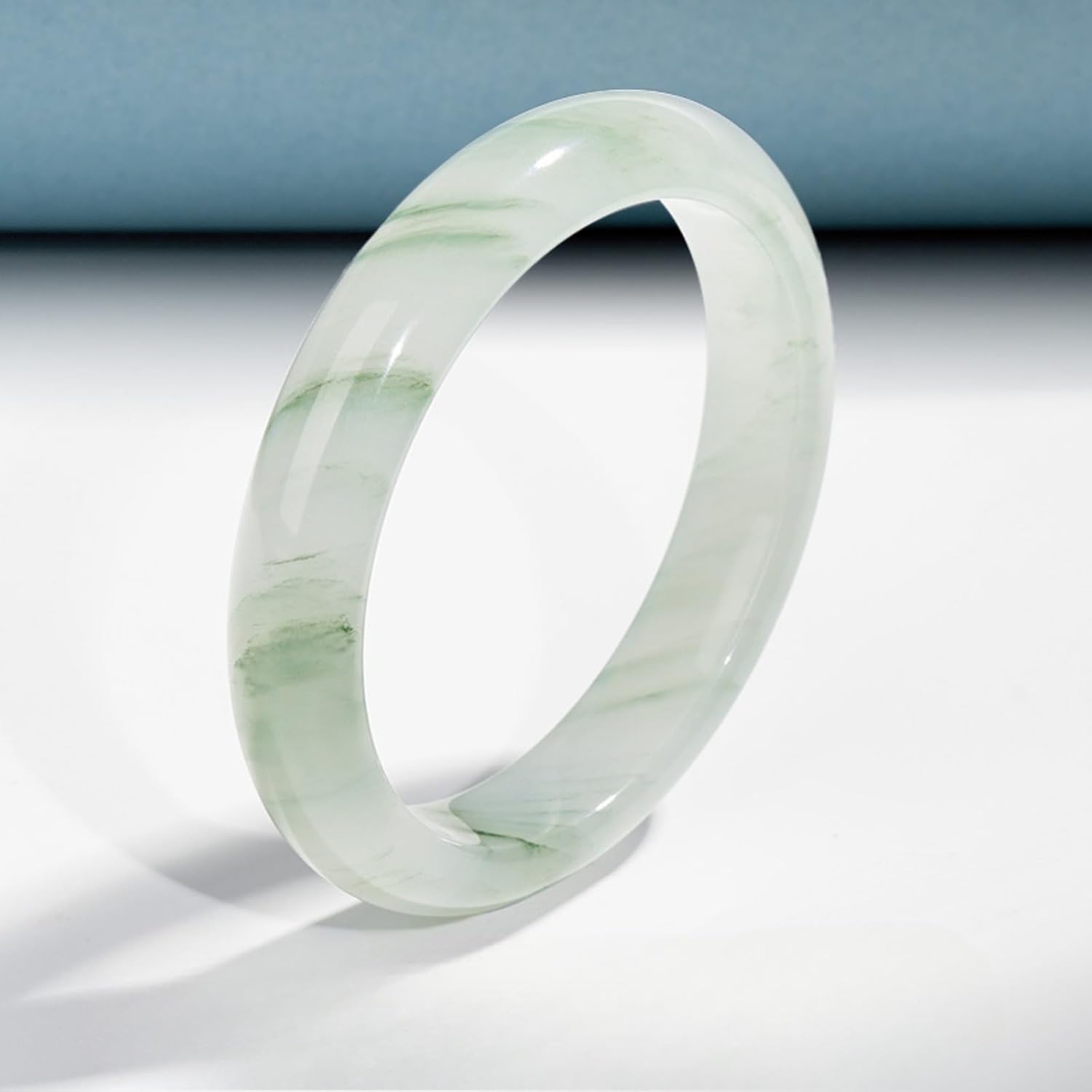 Tianshan Green Gemstone Bracelet for Women Bangle with Gold Thread - Elegant Holiday Gift for Girlfriend