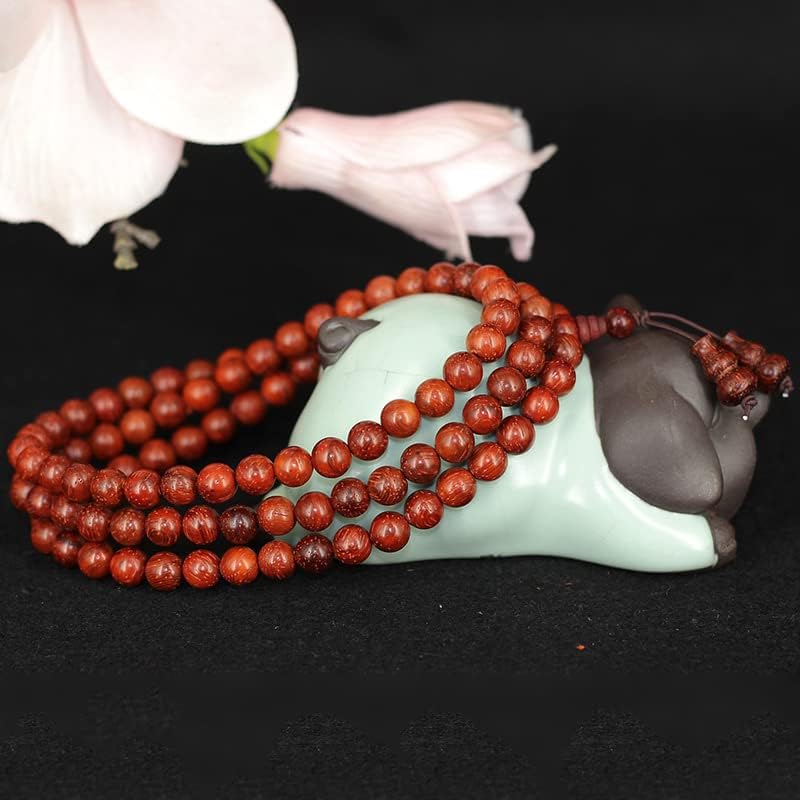 巴西红花梨顶珠葫芦款手链0.8 * 108颗 老料猫眼紫檀木佛珠手串代发(8mm*108颗 葫芦款)