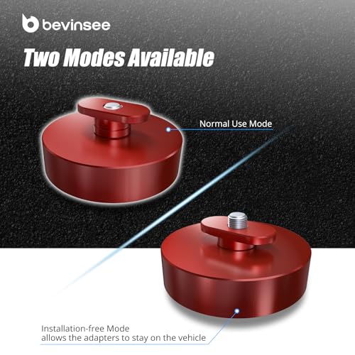 Image of Bevinsee 4pcs Lifting Jack Pads Pucks Compatible with Corvette C5 C6 C7 GS Z06 ZR1 C8 Heavy Duty Aluminum Lift Point Adapter Pucks Essential Accessory for Safe Lifting, Red