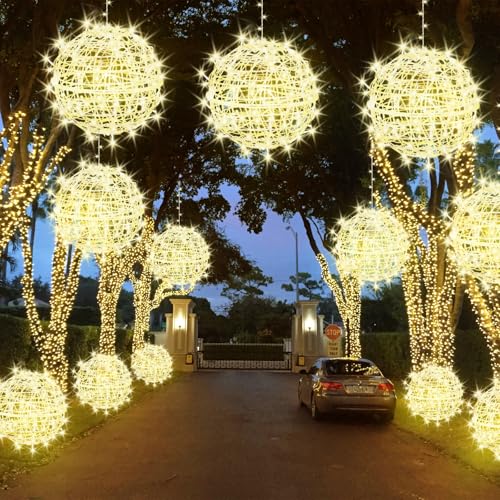 Baung Christmas String Lights Outdoors,4 Pack 15.74" Sphere Lights,Ball Tree Garden Globe Lights for Home, Party, Christmas, Porch Patio,Wedding, Garden,Tree Decoration with Plug by Baung - Image 7