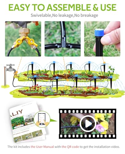 image for HIRALIY 50ft Drip Irrigation Kit Plant Watering System 8x5mm Blank Dis