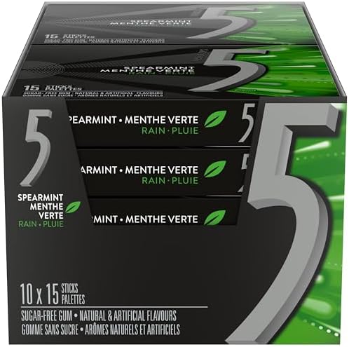 Wrigley 5 Rain-Tingling Spearmint, 10ct/150 sticks total