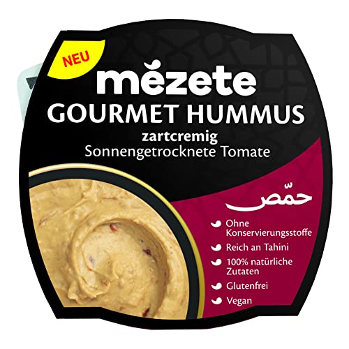 Mezete Jordanischer Original Hummus mit Sonnengetrockneten Tomaten – Vegan & Glutenfrei 1x 215g