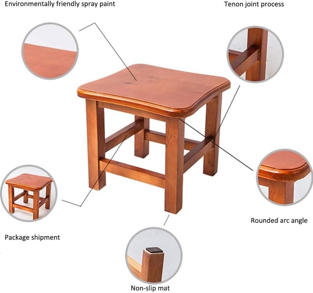Stool- Footstools, Stools Solid Wood Home Stool Fashion Bench Living Room Log Shoes Bench Coffee Table Stool