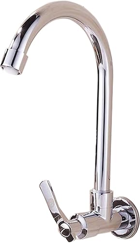 Miniatura 3 de Inchant Grifo de fregadero de agua fría – Grifo de barra de acero inoxidable de montaje en pared de arco alto de un solo mango para cocina, jardín,