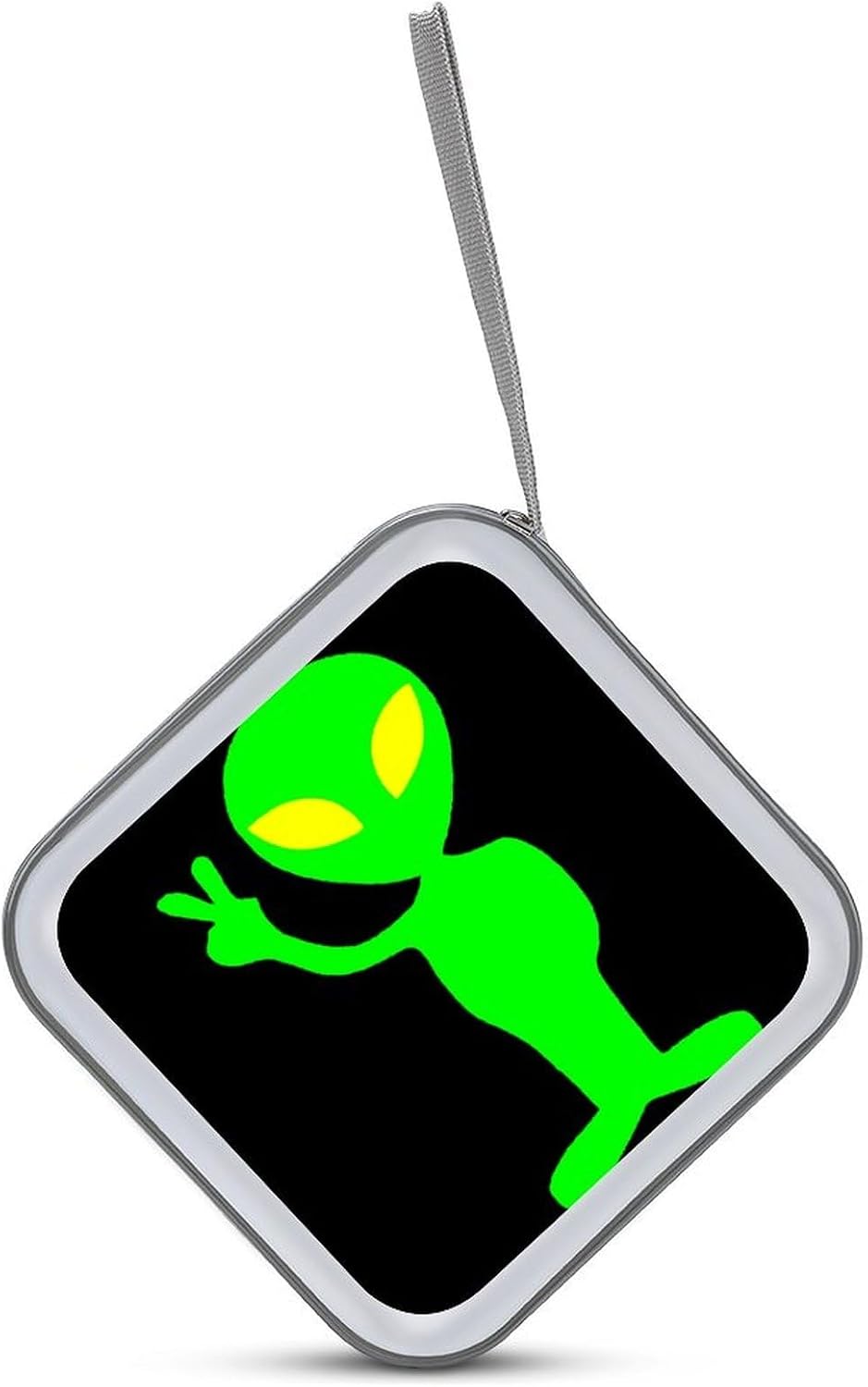 Alienes Peace Sign CD Cases DVD Holder Storage Box Plastic Protection Case for Car Home Office Travel image 3