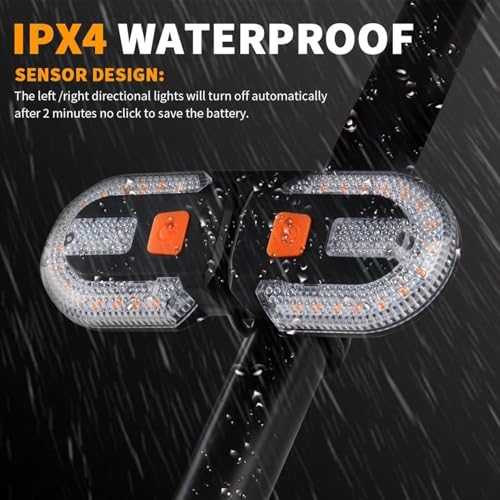 Luces de señal de bicicleta y scooter con intermitentes y claxon USB recargable 4