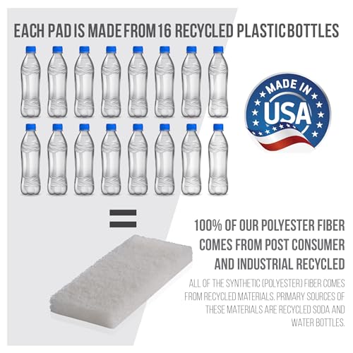 Scrub Doctor Pacote com 6 almofadas brancas grandes de 25,4 x 11,4 x 2,5 cm. Almofadas de esfregão b