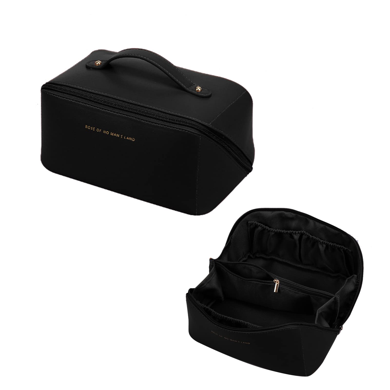CORIOS Borsa da Toilette per Donna Borsa per Cosmetici Beauty Case da Viaggio Borsa per il Trucco Borsa da Toilette Organizer Cosmetici per Borsa Porta Trucchi da Viaggio Nero