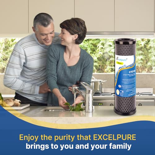 EXCELPURE 1 Micron 10" x 2.5" Whole House CTO Carbon Water Filter Cartridge Replacement for Home Countertop System, Dupont WFPFC8002, WFPFC9001, FXWTC, SCWH-5, WHEF-WHWC, WHCF-WHWC, CTO10, T01, 4PACK by EXCELPURE - Image 9