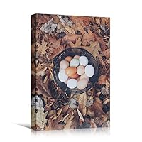Canvas Wall Art Eggs Farmhouse/Country Food Fun Kitchen Multicolor Photography Spices - 12x18 inches