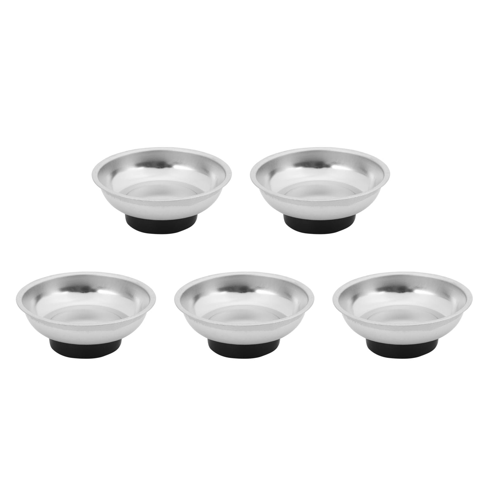 Hfgdnchva Silver 5X Circle Stainless Steel Magnetic Parts Bowl Tool Tray Nuts Bolts Screws Part Tray Magnetic Parts Plate 3 Inches