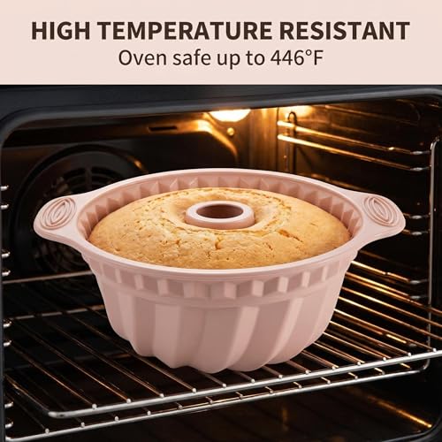 Nonstick Silicone Bakeware Set, 6 set Baking Cake Pan, Economical BPA Free Heat Resistant Bakeware Tools for DIY Loaf Bread Cheesecake Pizza Cupcake Muffin (Pink) by YADASWELL - Image 5