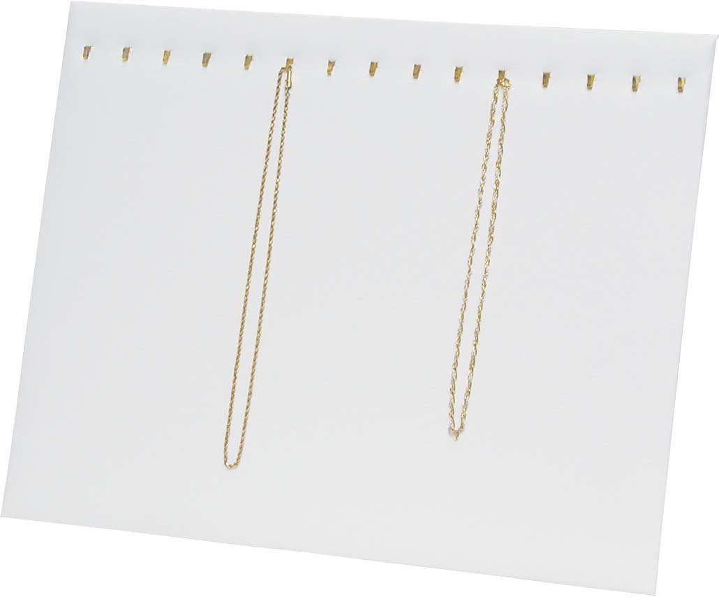 Chain Board 15 Hooks White Necklace Jewelry Display