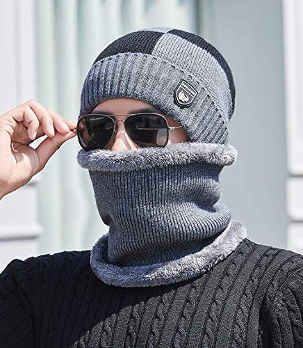 Bonnet tricoté chapeau pour hommes automne hiver chaud épais coton pull