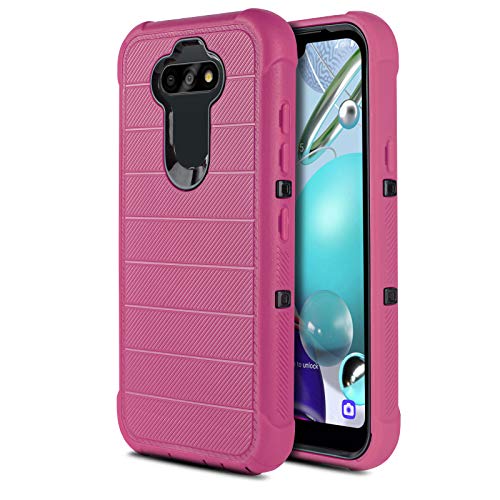 CaseMart Phone Case for [LG K31 Rebel (L355DL, L355DC)], [Delux Series][Pink] Shockproof Heavy Duty Protective Cover for LG K31 Rebel (Tracfone, Simple Mobile, Straight Talk, Total Wireless)