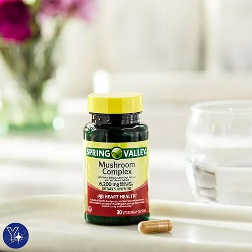 Yolomolo Mushroom Complex Spring Valley Dietary Supplement,6,200Mg Equivalent Serving, 30 Vegetarian Capsules And Bookmark Gift Of Yolomolo thumb #1
