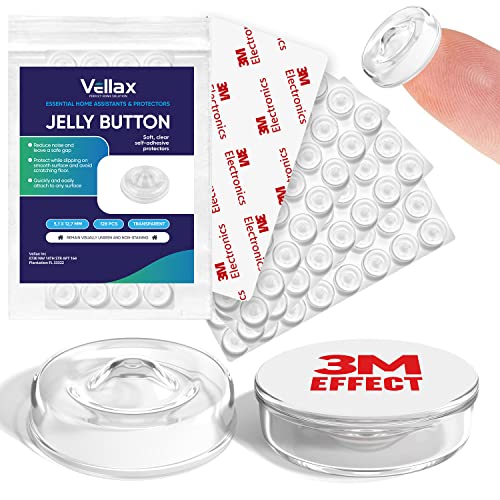 Self Adhesive Cabinet Door Bumpers - 128 pcs 3M Sticky Silicone Clear Sound Dampening Rubber Bumpers - Cabinet Bumpers for Wall Protection, Kitchen Furniture, Decor, Drawer Stops Vellax