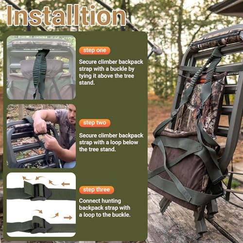 Dimakung Shoulder & Bungee Tether Straps for Summit Viper Goliath Titian Accessories, Climbing Tree Stand Backpack Straps for Summit Hunting Deer Stand, Climbing Treestand Accessories - Thumbnail 6