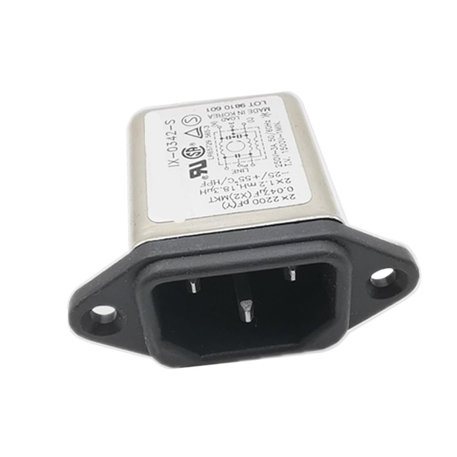 Filtro de potencia IX-0342-S monofásico 220V 3A toma de red reductora de ruido para placa PCB