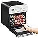 GoWISE USA GW44804 Air Fryer Toaster Oven with Rotisserie + Dehydrator and 11 Accessories + 50 Recipes, Ultra (Silver/Black), 12.7 quart