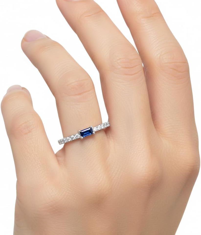 Choose Your Color 925 Sterling Silver Stacking Band Ring Gemstone Daliy Wear, Party Wear, Ofice Wear Beautiful Engagement Wedding Jewelry for Men and Women Ring Size 4 to 13