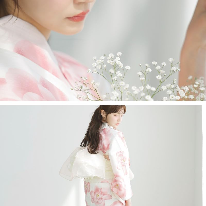 ディータ）Dita レディース 浴衣 5点セット ピンク 白 花柄 水彩