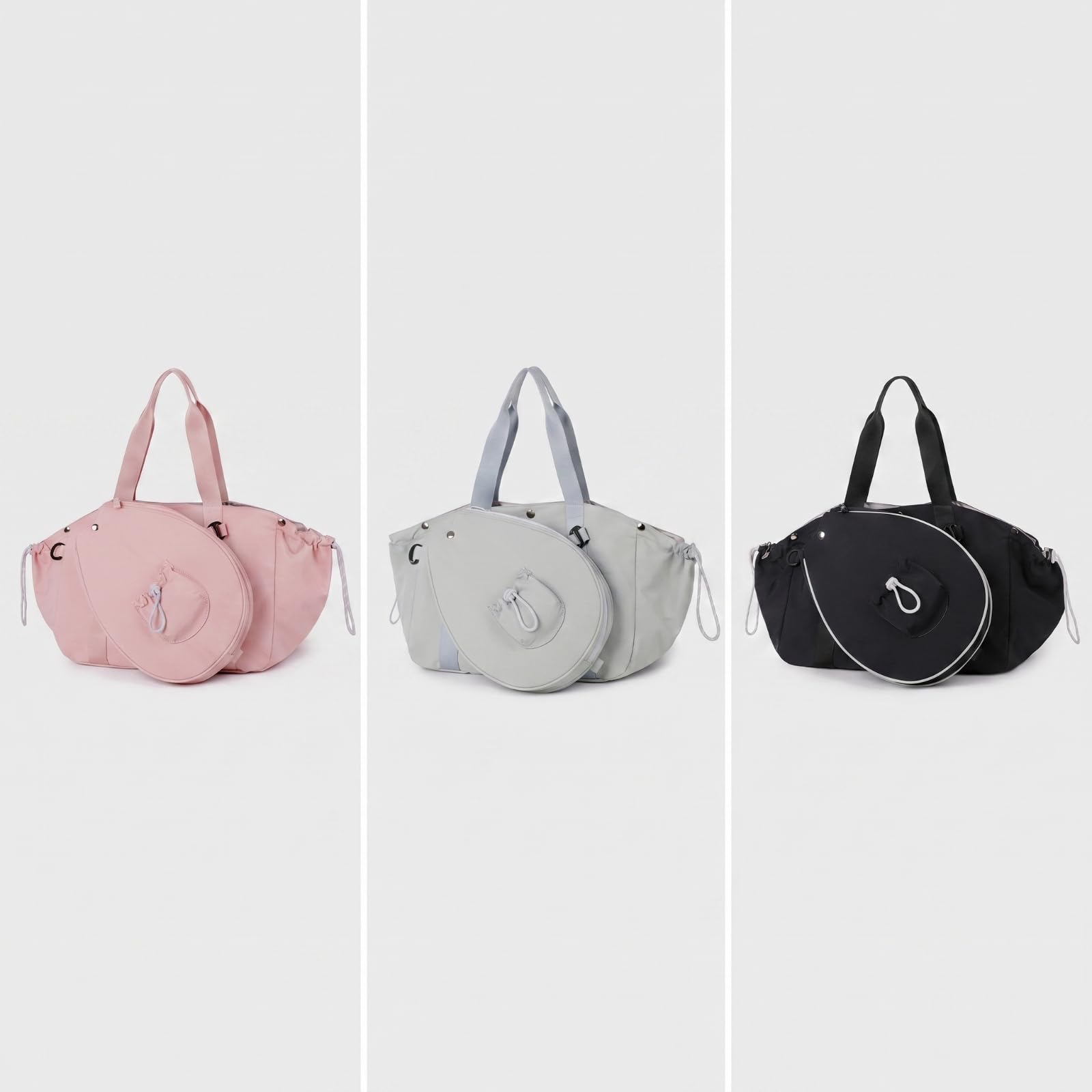 Badmintontasche mit Schlägerhülle , Graue Federballtasche , Grau , Grau