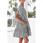 nclook-Womens-Summer-Casual-Dress-Sweet-Cute-V-Neck-Mini-Dress-with-Pocket-Short-Sleevele-Ruffle-Dress