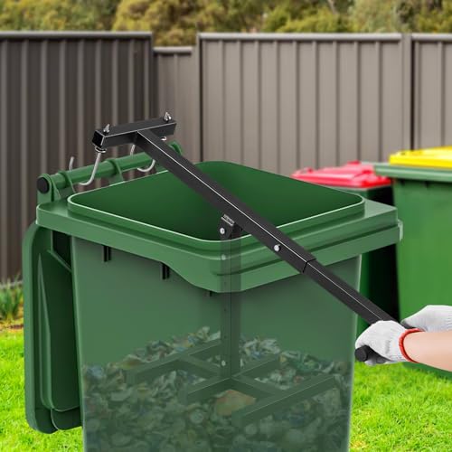 Manual Trash Bin Compactor, 120L-360L Garbage Compressor with Adjustable Handle and Height for Kitchen, Garden, Restaurant, Office