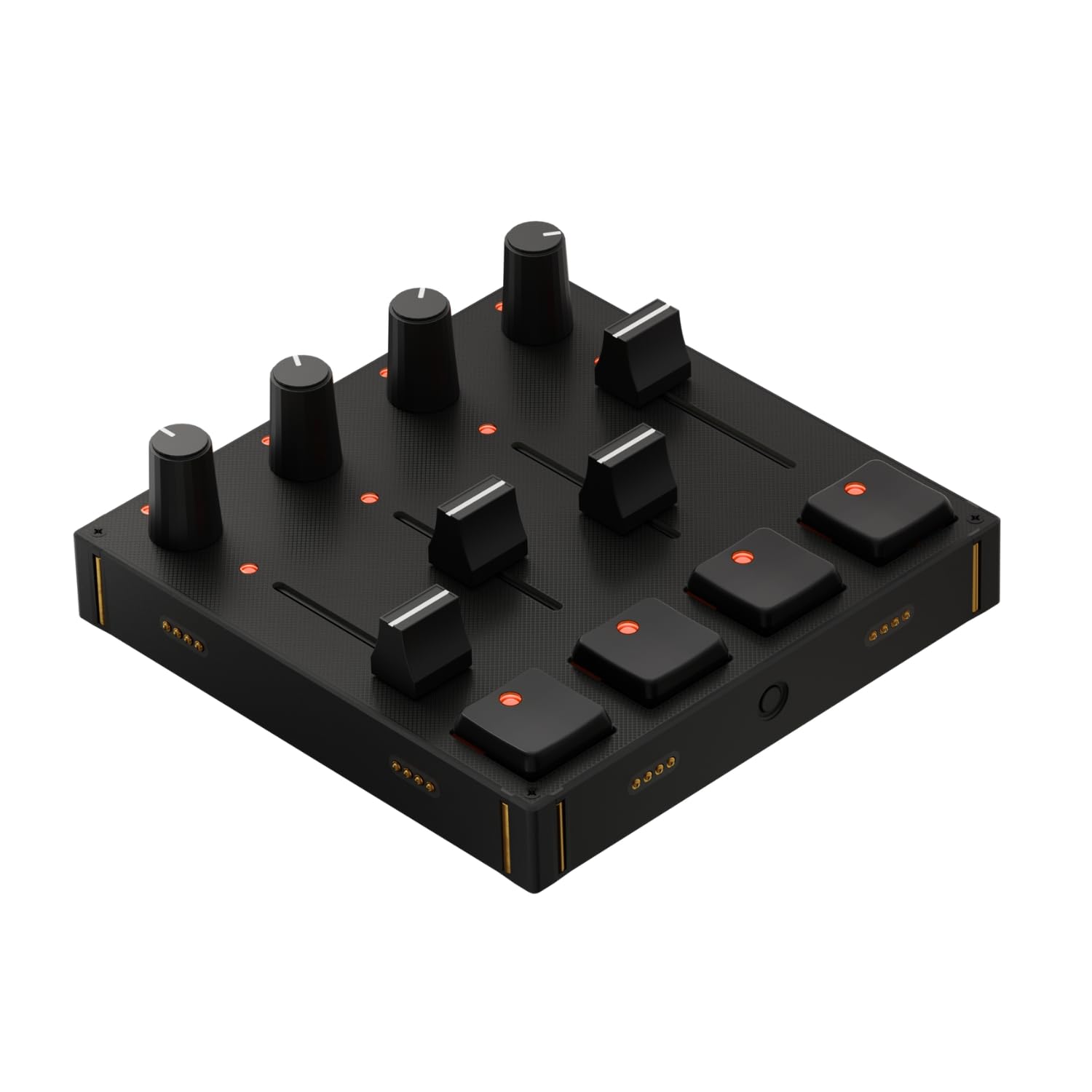 Photo 1 of Intech Studio Grid PBF4 Modular MIDI Controller – 4 Faders, 4 Knobs & 4 Gateron Hall Effect Switch Buttons – Programmable USB-C Macro Pad for Music, Video Editing & Streaming – Mac, PC & Linux