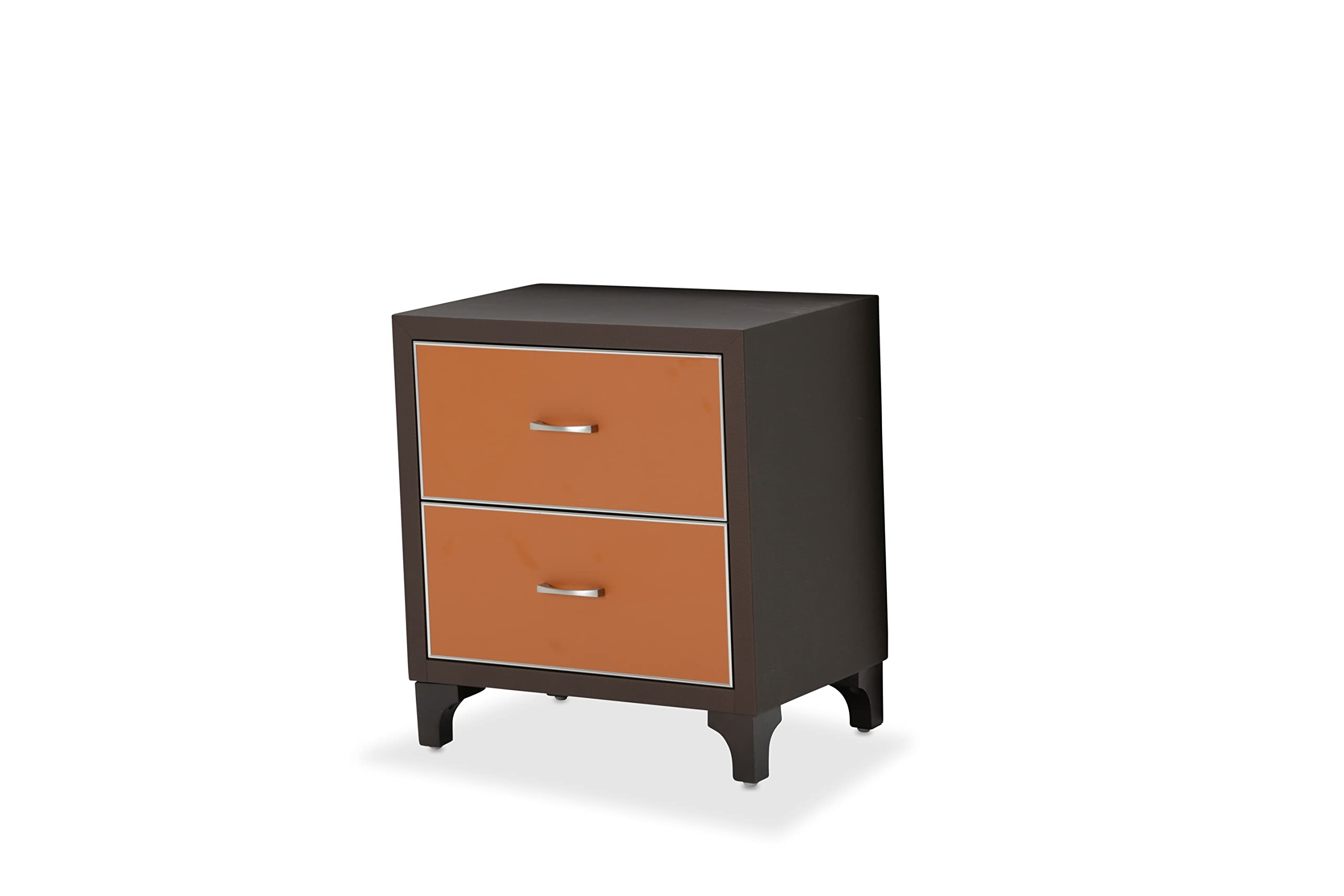 Michael Amini 21 Cosmopolitan Nightstand, Diablo Orange/Umber
