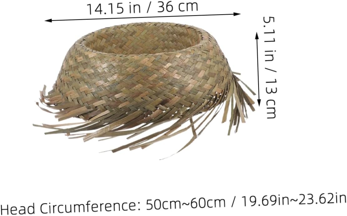 ORFOFE 2 Pcs Straw Hats: Hawaiian Style Woven Sun Hats for Outdoor Activities/Beach Parties/Mexican Themed Events - Breathable Vacation Accessories Light Green