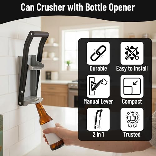 Aspect Heavy-Duty Can Crusher for Aluminium Cans, 16oz/500ml Compact and Efficient 2 in 1 Can Crusher Non-Slip Grip Handle, and Easy Setup - Image 5