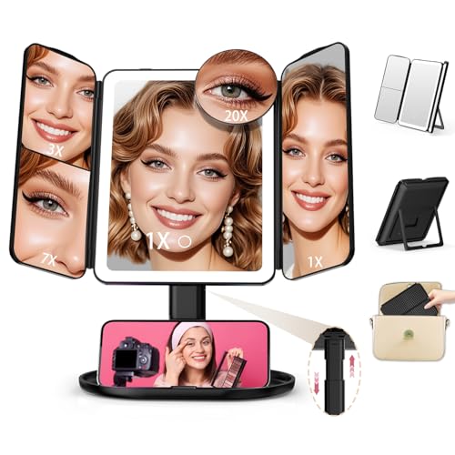 Espejo de maquillaje Mocado con luces y aumento ajustable