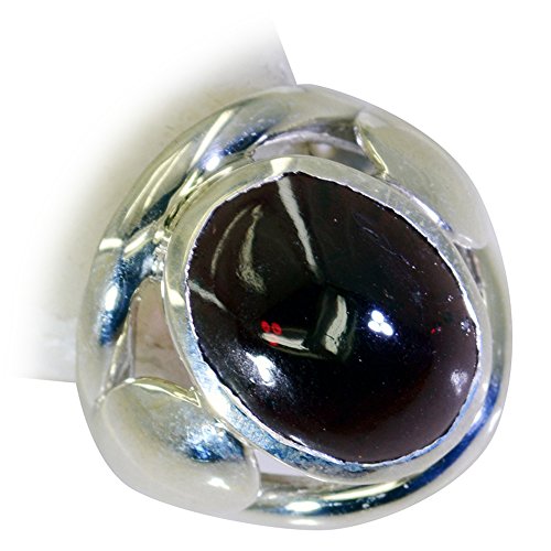 Bague en argent 925 avec véritable grenat de style joaillerie - 6